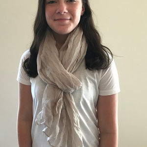 Cream Colored Crinkle Scarf, Beach cover up